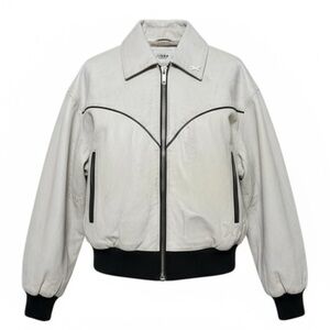 🔥‎ Zara x TwoJeys Limited Edition Buffalo Leather Jacket Size L/XL NWT